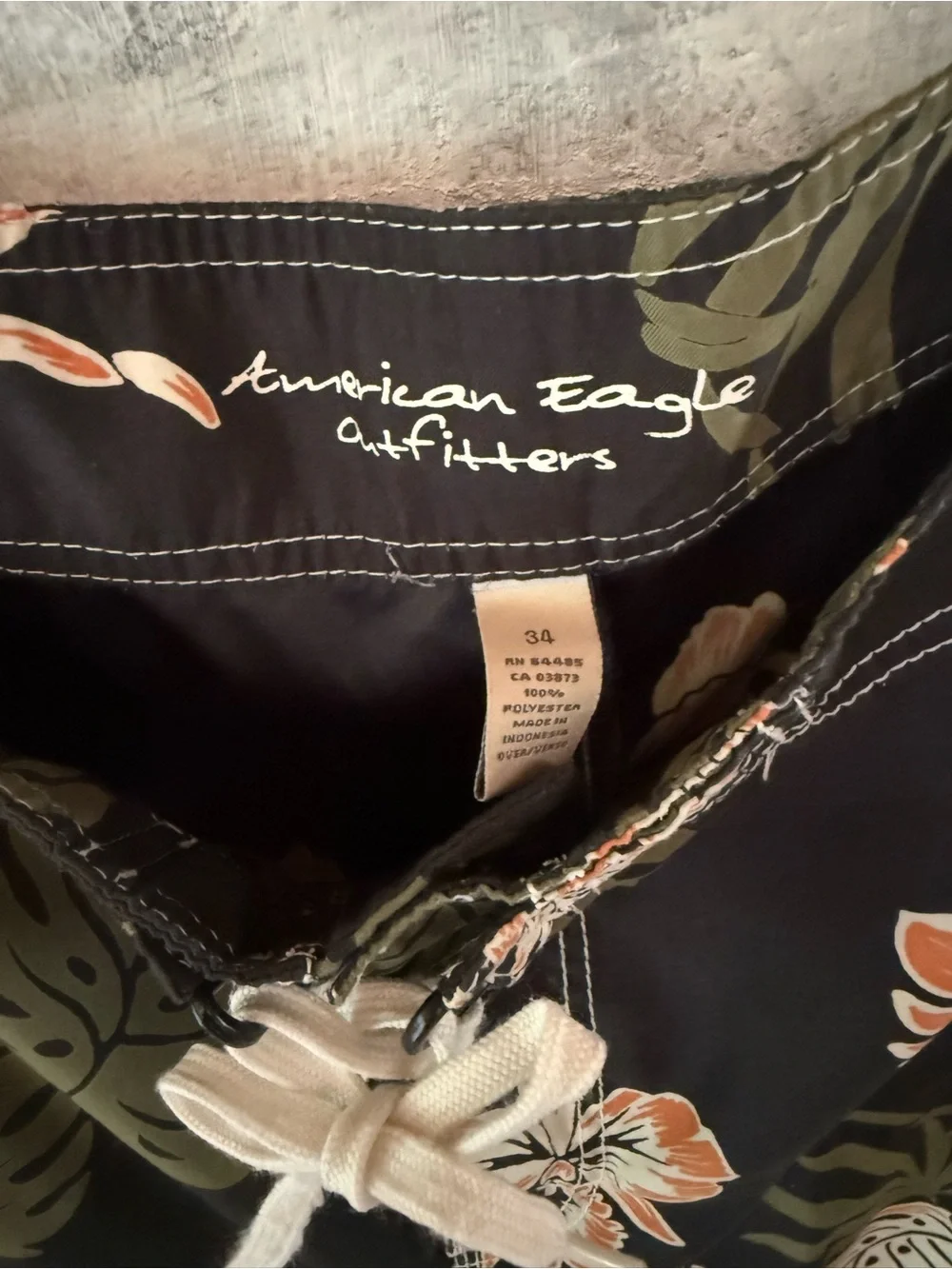 American Eagle Outfitters Black Tropical Floral Boardshorts